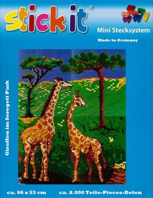 Ministeck MC41291 Stick-it Giraffes in het Serengeti Park, ca. 8.000 steentjes, verbindingsschijfjes, ophanghaakjes en heveltje